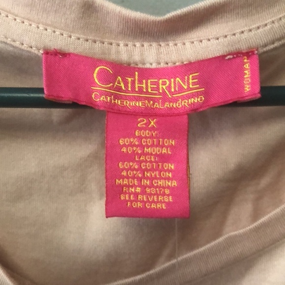 Lace Flutter Sleeve T-shirt In Blush Size 2X - Picture 3 of 5